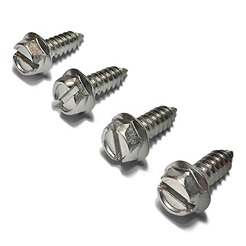 Book Cover Rustproof Stainless License Plate Screws - Set of 4 Stainless Steel License Plate Frame Screws for Securing License Plates, Frames and Covers (Stainless Steel)
