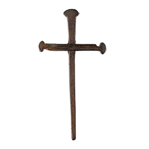 Book Cover Dicksons Three Nails Antiqued Brown 9 Inch Metal Decorative Hanging Wall Cross