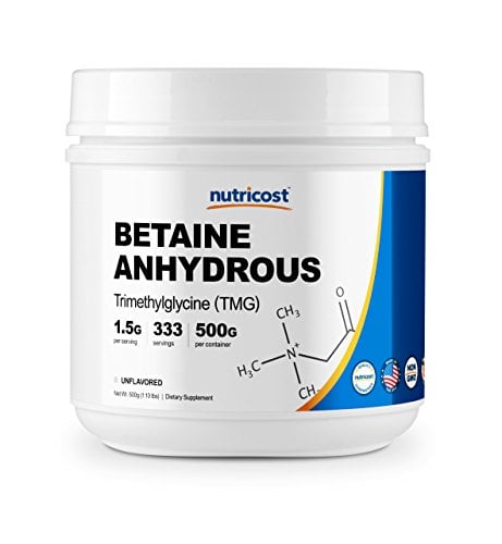 Book Cover Nutricost Betaine Anhydrous Trimethylglycine (TMG) Powder 500 Grams