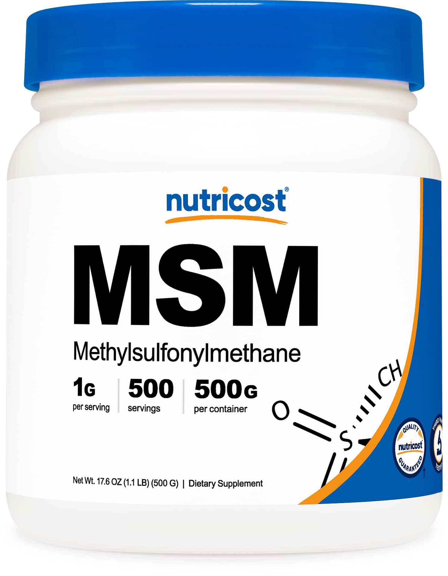Book Cover Nutricost Pure MSM Powder 500 Grams (Methylsulfonylmethane) 500.0 Servings (Pack of 1)