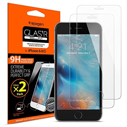 Book Cover Spigen Tempered Glass iPhone 6s Screen Protector [ Case Friendly ] [ 9H Hardness ] for Apple iPhone 6 / iPhone 6s (2 Pack)