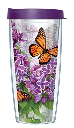 Book Cover Monarch Butterflies Double Wall Insulated Tumbler with Lid – Thermal Travel Cup for Hot and Cold Drinks with Wrap-Around Design - Microwave and Dishwasher Safe (16 oz)