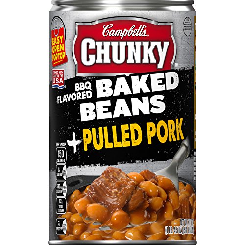 Book Cover Campbell's Chunky BBQ Flavored Baked Beans & Pulled Pork, 20.5 oz. Can (Pack of 12)