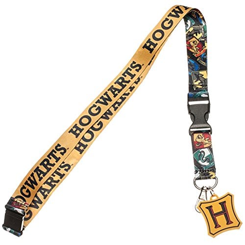 Book Cover Harry Potter Hogwarts Lanyard with Metal Charm ID Card Holder and Collectible Sticker