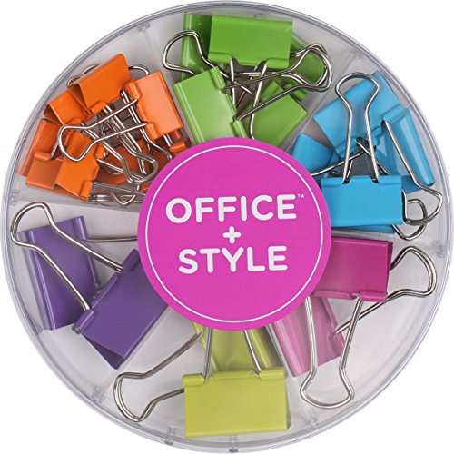 Book Cover Office Style Colored Binder Clips, Assorted Size, 26 Pieces, Small