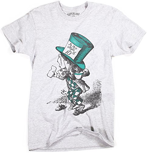 Book Cover Superluxe Clothing Mens Mad Hatter Vintage Style Alice in Wonderland T-Shirt