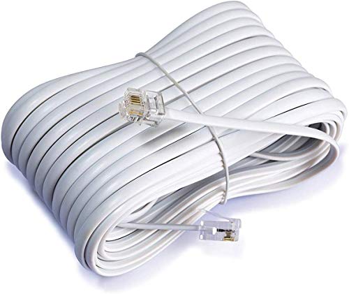 Book Cover iMBAPriceÃ‚Â® 50 Feet Long Telephone Extension Cord Phone Cable Line Wire - White by iMBAPrice