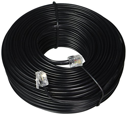 Book Cover iMBAPrice 100 Feet Long Telephone Extension Cord Phone Cable Line Wire - Black