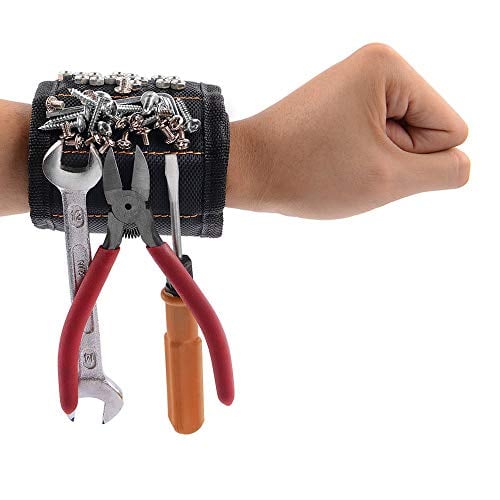 Book Cover GOOACC GRC-61 1 Pack Wristband with 15 Strong Magnets Screws Nails Drill Bits Holding Best Unique Tool Gift for DIY Handyman Father Dad Husband Boyfriend Men Women,2 Years Warranty