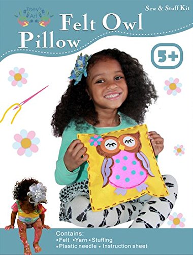 Book Cover Art Craft Kits for Girls : Sewing Mini Kit for Kids, Owl Pillow Project, Creative Fun and Educational Encouragement Your Child Will Love - Create A Lasting Memorable Experience to Cherish