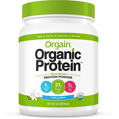 Book Cover Orgain Organic Plant Based Protein Powder, Vanilla Bean - Vegan, Low Net Carbs, Non Dairy, Gluten Free, Lactose Free, No Sugar Added, Soy Free, Kosher, Non-GMO, 1.02 Pound