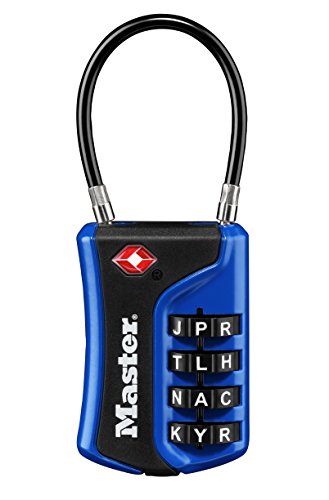 Book Cover Master Lock 4697DWD Set Your Own Word Combination TSA Approved Luggage Lock, 1 Pack, Assorted Colors