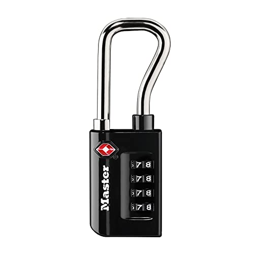 Book Cover Master Lock Padlock, Set Your Own Combination TSA Accepted Luggage Lock, 1-5/16 in. Wide, 4696D , Black
