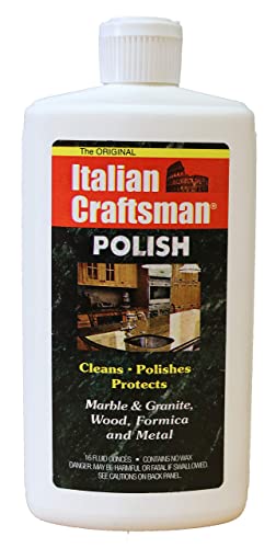 Book Cover Granite and Marble Polish - Cleans and Protects - Italian Craftsman 16 oz