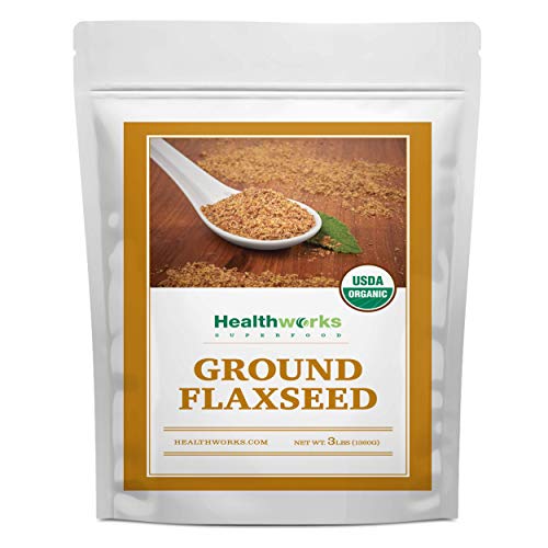 Book Cover Healthworks Flax Seed Ground Powder Cold Milled Raw Organic (48 Ounces / 3 Pounds) | All-Natural | Contains Protein, Fiber, Omega 3 & Lignin/Lignan | Smoothies, Coffee, Shakes & Oatmeal