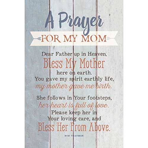 Book Cover Mom Prayer Wood Plaque with Inspiring Quotes 6â€x9â€ - Classy Vertical Frame Wall & Tabletop Decoration | Easel & Hanging Hook | Dear Father up in Heaven, Bless My Mother here on Earth
