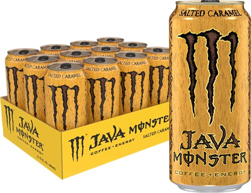 Book Cover Monster Energy Java Monster Salted Caramel, Coffee + Energy Drink, 15 Fl Oz (Pack of 12)