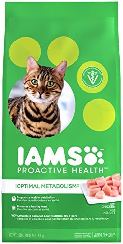 Book Cover IAMS PROACTIVE HEALTH OPTIMAL METABOLISM Dry Cat Food 7 Pounds