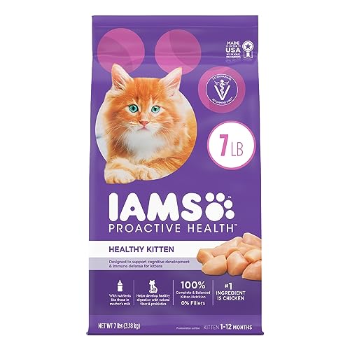 Book Cover Iams Proactive Health Healthy Kitten Dry Cat Food With Chicken, 7 Lb. Bag