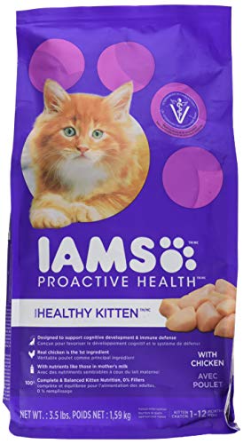 Book Cover Iams Proactive Health Healthy Kitten Dry Cat Food With Chicken, 3.5 Lb. Bag
