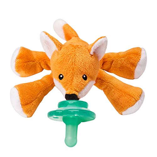 Book Cover Nookums Paci-Plushies Buddies Pacifier Holder - Plush Toy Includes Detachable Pacifier, Use with Multiple Brand Name Pacifiers (Fox)