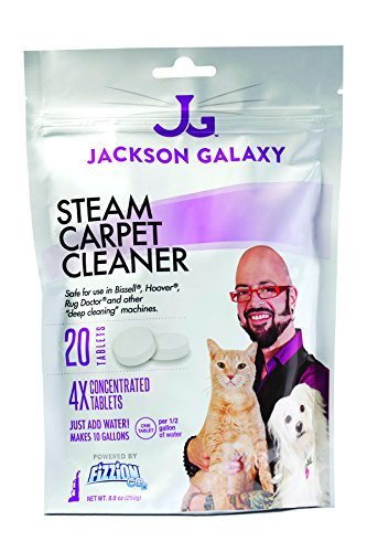 Book Cover Jackson Galaxy Steam Cleaner (20 Tablets) Carpet Stain Remover, Odor Neutralizer & Upholstery Cleaner Makes 10 Gallons