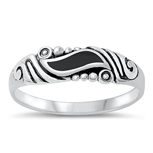 Book Cover CHOOSE YOUR COLOR Sterling Silver Swirl Ring