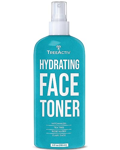 Book Cover TreeActiv Balancing Herbal Toner, 4 oz, Witch Hazel Toner for Face with Rose Water, Clary Sage Water, and Tea Tree Water, Facial Toner for Oily Skin and Acne-Prone Skin, Hydrating Toner for Face