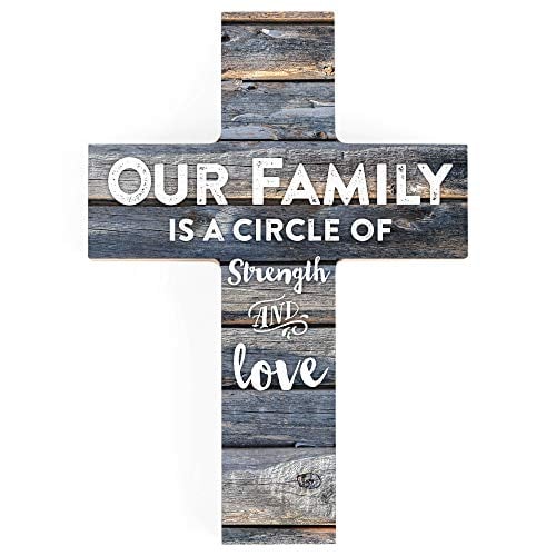 Book Cover P. Graham Dunn Our Family is a Circle of Strength and Love Rustic 7 x 5 Wood Wall Art Cross Plaque