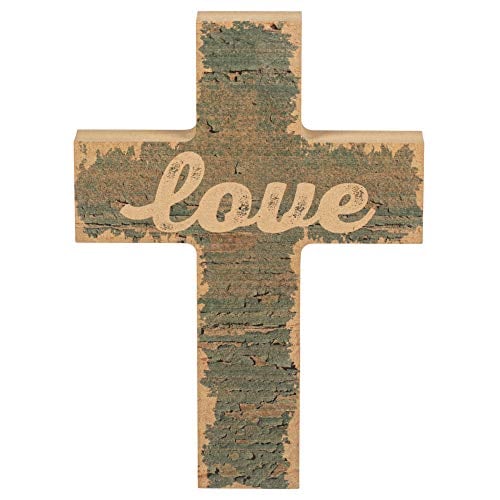 Book Cover P. Graham Dunn Love Turquoise Distressed Crackled Paint 7 x 5 Wood Wall Art Cross Plaque