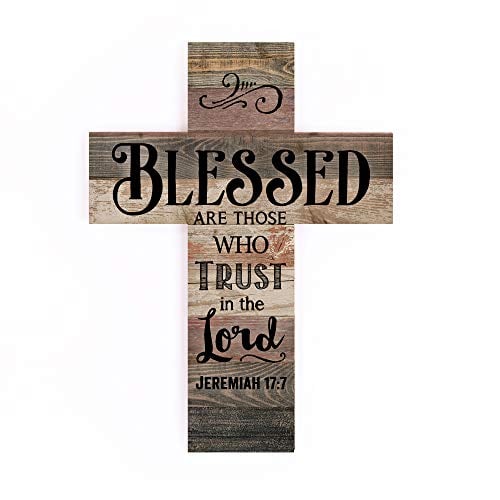 Book Cover P. Graham Dunn Blessed are Those Who Trust Jeremiah 17:7 Rustic 14 x 10 Wood Wall Art Cross Plaque