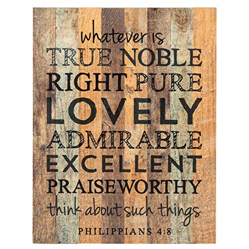 Book Cover Whatever is True Noble Pure Lovely 16 x 12 Wood Pallet Design Wall Art Sign