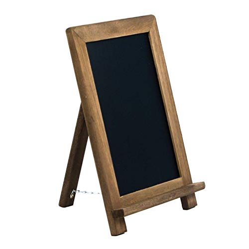 Book Cover Small Rustic Table Top Chalkboard Easel Sign with Stand by VersaChalk - Farmhouse Wood Frame and Magnetic Chalk Board Compatible with Liquid Chalk Markers - 13 x 9 Inches