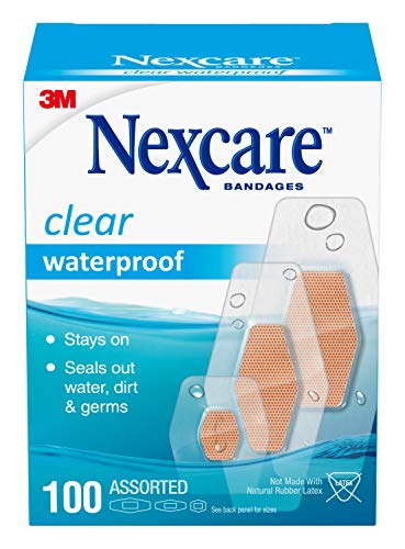 Book Cover Nexcare Waterproof Bandages, Hypoallergenic, Family Pack, 100 Count, Assorted Sizes, Tan