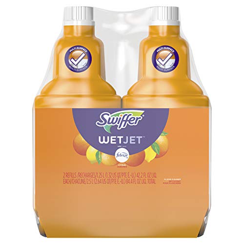 Book Cover Swiffer Wetjet Hardwood Floor Mopping and Cleaning Solution Refills, All Purpose Cleaning Product, Sweet Citrus and Zest Scent, 42.2 Fl Oz, 2 Pack (Packaging May Vary)