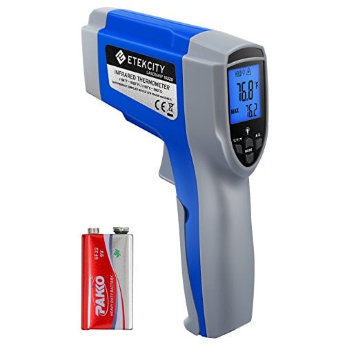 Book Cover Etekcity Infrared Thermometer 1022D (Not for Human) Dual Laser Temperature Gun Non-contact-58â„‰~1022â„‰ (-50â„ƒ ~ 550â„ƒ) with Adjustable Emissivity & Max Measure, Standard Size, Blue & Gray
