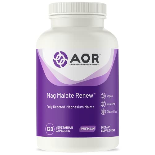 Book Cover AOR, Mag Malate Renew, Supports a Healthy Heart, Muscle Function and Energy, Magnesium Supplement, 120 servings (120 capsules)