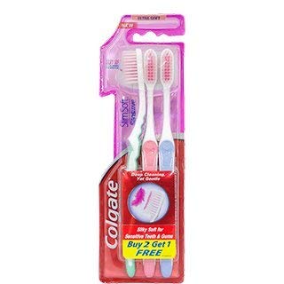 Book Cover Colgate Slim Soft Sensitive Toothbrush (3pc) - Made In India
