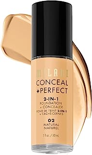 Book Cover Milani Conceal + Perfect 2-in-1 Foundation + Concealer - Natural (1 Fl. Oz.) Cruelty-Free Liquid Foundation - Cover Under-Eye Circles, Blemishes & Skin Discoloration for a Flawless Complexion