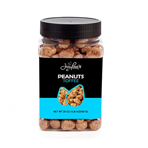 Book Cover Toffee Peanuts - 20 oz Reusable Container | Candied Covered Coated Gourmet Nut | Healthy Snack | Vegan | Kosher | Hand-Picked | 100% Natural | Sweet & Crunchy
