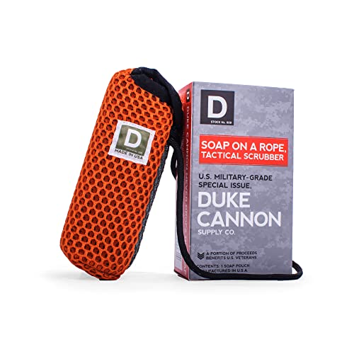 Book Cover Duke Cannon Supply Co. Tactical Scrubber Soap On a Rope Pouch for Men - Mesh Bar Soap Holder Bag, Bath and Shower Body Scrubber, Exfoliator, Machine Washable, Long Lasting, Cruelty-Free (1 Pouch)