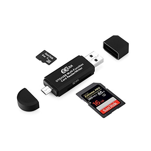 Book Cover Micro USB OTG to USB 2.0 Adapter; SD/Micro SD Card Reader with Standard USB Male & Micro USB Male Connector for Smartphones/Tablets with OTG Function