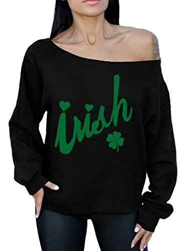 Book Cover Awkwardstyles Irish Off The Shoulder Oversized Sweatshirt St Patrick's Day G