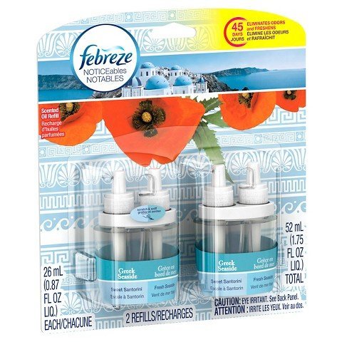 Book Cover Febreze NOTICEables Greek Seaside Dual Scented Oil Refill 2 Count