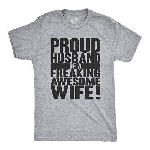 Book Cover Mens Proud Husband of a Freaking Awesome Wife Funny Valentines Day T Shirt