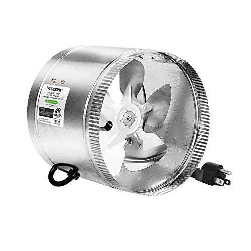 Book Cover VIVOSUN 8 Inch Inline Duct Fan 420 CFM, HVAC Exhaust Ventilation Fan with Low Noise for Basements, Bathrooms, Kitchens and Attics, Silver