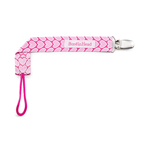 Book Cover BooginHead Pacigrip Pacifier Leash, Pink Hearts