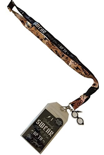 Book Cover Harry Potter Solemnly Swear Lanyard ID Badge Holder Collectible Sticker & PVC Charm