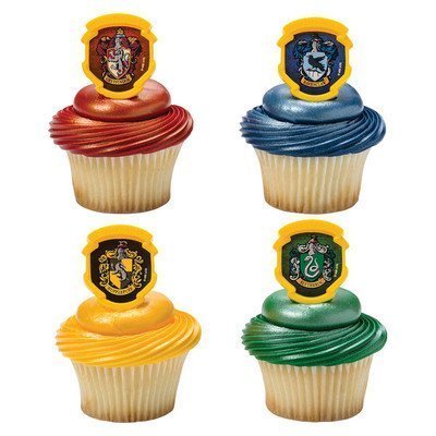 Book Cover Harry Potter - Hogwarts Houses Cupcake Rings - 24 pc by DecoPac