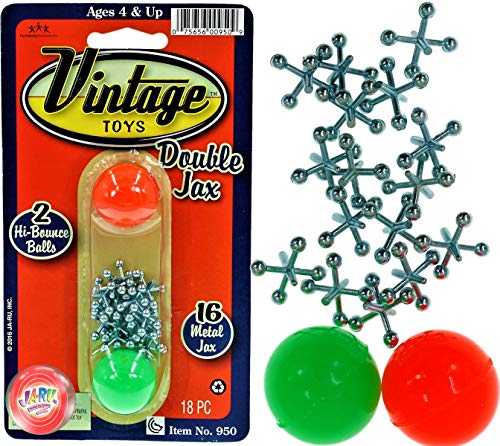 Book Cover Vintage Metal Jacks Game Set Retro Toys (1 Pack) Jax Game & 2 Balls Classic Games Great Party Favors or Pinata Filler Toy in Bulk. 950-1B